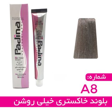 کرم رنگ مو بلوند خاکستری خیلی روشن کد A8 پادینا 100 میلی لیتر
