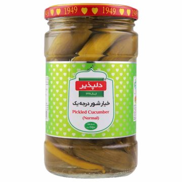 خیارشور درجه یک شیشه دلپذیر 650 گرم