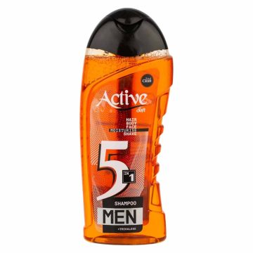 شامپو سر و صورت و بدن آقایان مدل 5in1 رایحه خنک اکتیو وزن 400 گرم