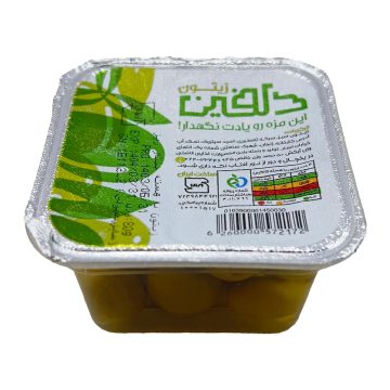 زیتون شور با هسته ممتاز ریز دلفین 80 گرم