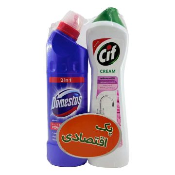 پک اقتصادی سفید کننده الترا دامستوس + پاک کننده کرمی گلهای بهاری سیف 500 میلی لیتر 2 عددی کد 0406