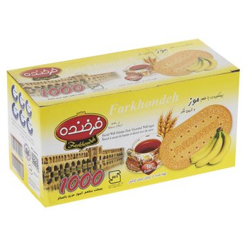بیسکویت با طعم موز و تزیین شکر فرخنده 900 گرم