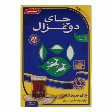 چای سیاه سیلان صبحانه دو غزال 500 گرم