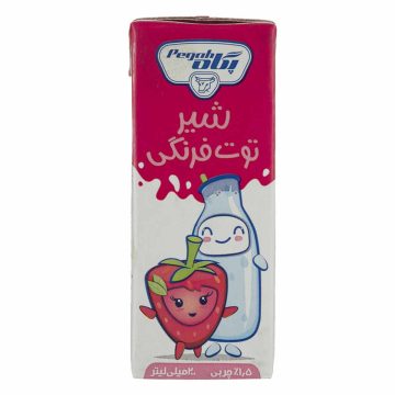 شیر توت فرنگی پاکتی پگاه 200 میلی لیتر