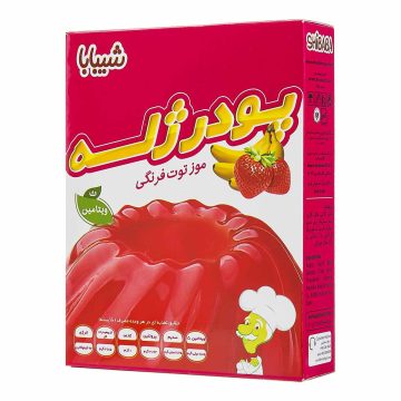 پودر ژله با طعم موز توت فرنگی شیبابا 100 گرم