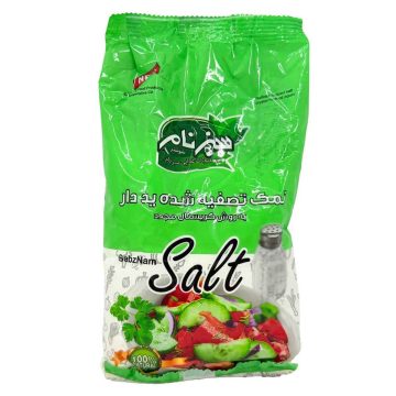 نمک تصفیه شده ید دار نایلونی سبزنام 500 گرم 