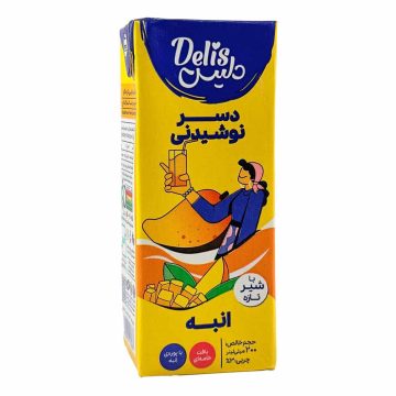 دسر شیری نوشیدنی انبه نیم چرب دلیس کاله 200 میلی لیتر