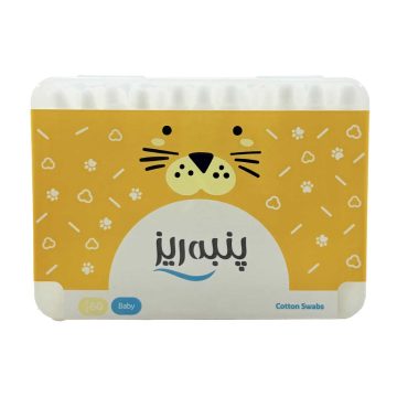 گوش پاک کن نوزادی مکعبی پنبه ریز 60 عددی