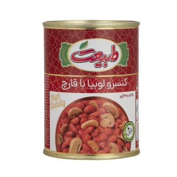 کنسرو لوبیا چیتی با قارچ طبیعت 380 گرم