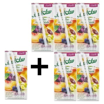 پکیج آبمیوه هفت میوه سان استار 200 میلی لیتر 5 + 1 جایزه ( 6 عدد )