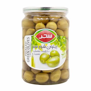 زیتون شور سبز معمولی با هسته سحر 640 گرم