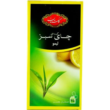 چای کیسه ای سبز با طعم لیمو گلستان 25 عددی 