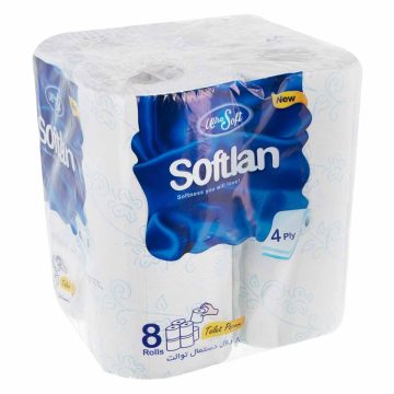 دستمال توالت چهار لایه سافتلن 8 رول
