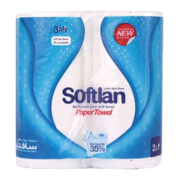 دستمال حوله کاغذی طرح قطره باران سافتلن 2 رول 