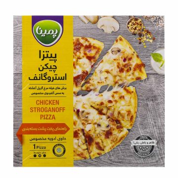 پیتزا نیمه آماده منجمد چیکن استروگانف سایز متوسط پمینا کاله