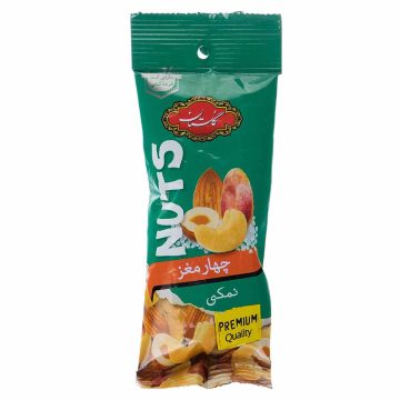 مخلوط چهار مغز نمکی (فندق،بادام درختی،بادام هندی،پسته) گلستان 30 گرم 