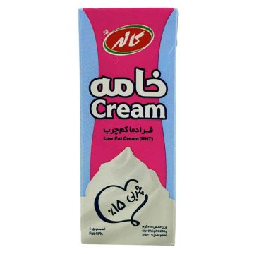 خامه ساده صبحانه 15 درصد کم چرب پاکتی کاله 200 گرم
