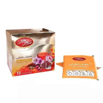 دمنوش زعفرانی مخلوط گیاهی معطر سحرخیز 24 گرم 12 عددی  
