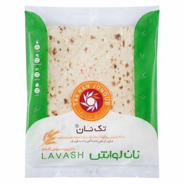نان لواش دارای سبوس گندم تک نان 200 گرم 8 عددی