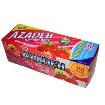 کیسه زیپ دار مدل دو زیپ سایز متوسط 25*20 آزاده 30 عددی