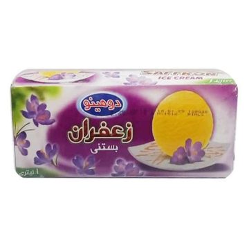 بستنی پاکتی زعفرانی دومینو 1 لیتر ( 500 گرم )