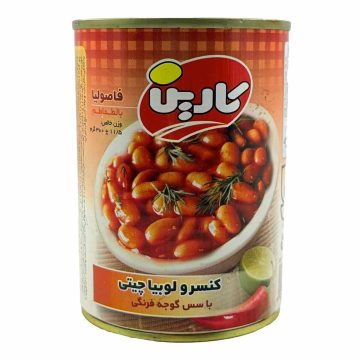 کنسرو لوبیا چیتی با سس گوجه فرنگی کارین 380 گرم 