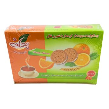 بیسکویت سبوسدار کرمدار پرتقالی جعبه جوانه مینو 450 گرم