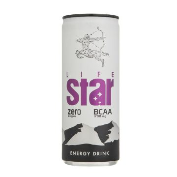 نوشابه انرژی زا گازدار بدون شکر حاوی اسید آمینه BCAA لایف استار 250 میلی لیتر