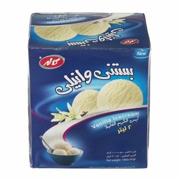 بستنی پاکتی وانیلی کاله 2 لیتر (1 کیلوگرم)