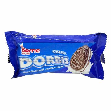 بیسکویت کاکائویی با کرم وانیلی دربیس درنا 50 گرم