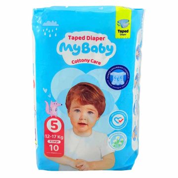 پوشک بچه سری بابونه سایز 5 خیلی بزرگ کانال دار مای بیبی 10 عددی