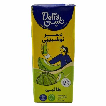 دسر شیری نوشیدنی طالبی نیم چرب دلیس کاله 200 میلی لیتر