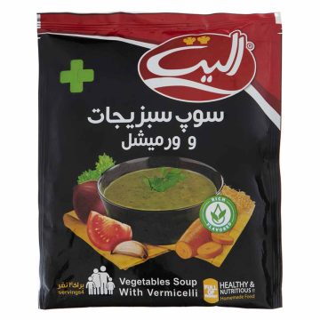 سوپ سبزیجات و ورمیشل نیمه آماده الیت پلاس 80 گرم