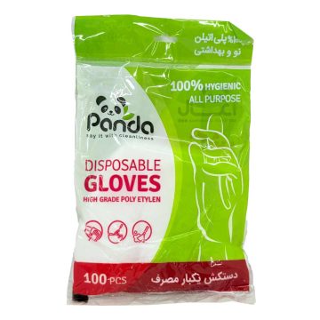 دستکش یکبارمصرف نایلونی پاندا 100 عددی