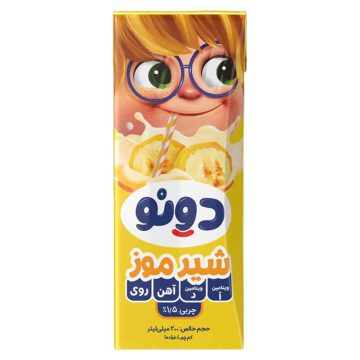 شیر موز غنی شده کم چرب پاکتی دونو کاله 200 میلی لیتر 