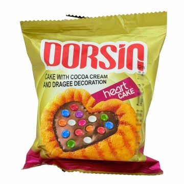 کیک وانیلی با کرم کاکائویی و تزیین دراژه دورسین بنیس 65 گرم 