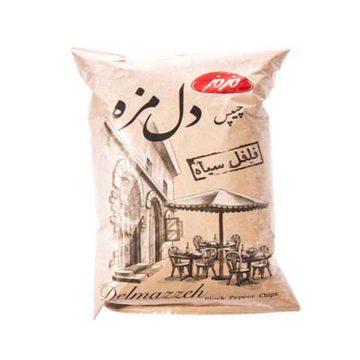 چیپس فلفل سیاه دل مزه مزمز 45 گرم