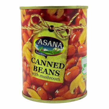 کنسرو لوبیا چیتی با قارچ آسانا 380 گرم