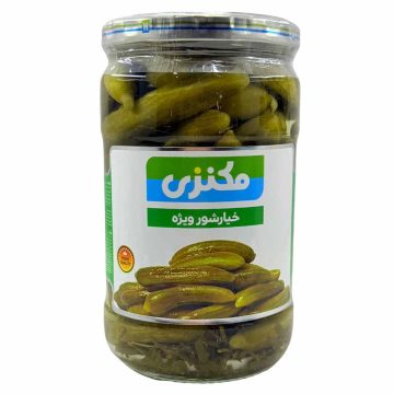 خیارشور سرکه ای ویژه شیشه مکنزی 660 گرم
