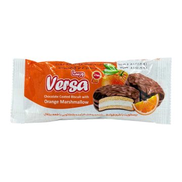 بیسکویت دوقلو روکش کاکائویی با طعم پرتقال ورسا مینو 40 گرم 