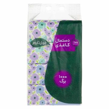 دستمال کاغذی مدل دولایه 250 برگ‌ ( ۵۰۰ برگ ) فول تایم بسته 4 عددی