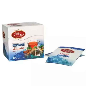دمنوش مخلوط گیاهی حاوی جنسینگ + زنجبیل سحرخیز 24 گرم 12 عددی 