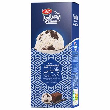 بستنی پاکتی وانیلی با کیک براونی کاله 1 لیتر