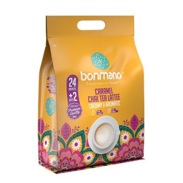 چای لاته کاراملی بن مانو 25 گرم بسته 24 عددی + 2 هدیه