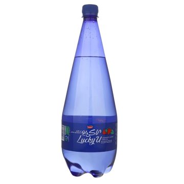 آب گازدار سودا با طعم توت فرنگی لاکی یو کاله 1 لیتر 