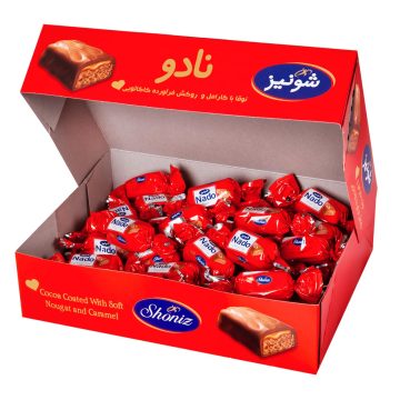 نوقا با کارامل و روکش فرآورده کاکائویی نادو شونیز 500 گرم