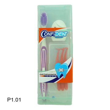 پک مسواک برس نرم + مسواک بین دندانی + نخ دندان کانفیدنت P1.01 