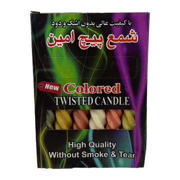 شمع پیچ رنگی امین 6 عددی