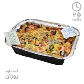 سیب زمینی سرخ شده با قارچ و پنیر