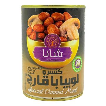 کنسرو لوبیا با قارچ قوطی شانا 380 گرم 